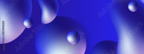 Abstract glossy spheres and shapes on a gradient background. Versatile design element for tech, science, and modern concepts in presentations