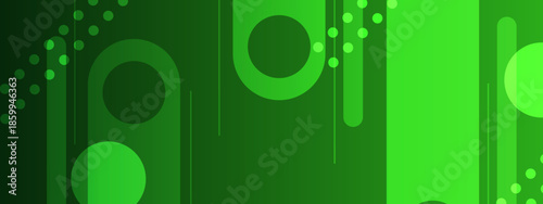 Green circles dots and stripes in an abstract design. Suitable for backgrounds, digital art, stationery, and web design projects