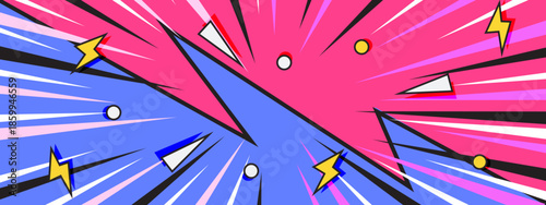 Modern background with geometric shapes and lightning bolts, perfect for dynamic presentations, tech related designs, and futuristic digital content creation