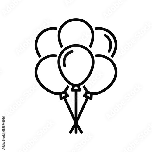Black and white balloons illustration