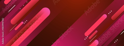 Banner perfect for modern website design. Ideal for promoting beauty products or feminine services with geometric shapes and pink tones