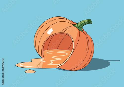 Pumpkin's Spill A whimsical autumn scene