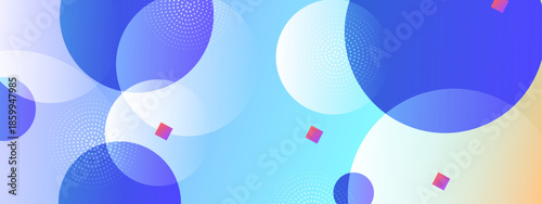Blue circles and squares gradients on a vibrant backdrop, perfect for modern graphic design, websites, and abstract backgrounds. Ideal for digital projects needing a contemporary touch