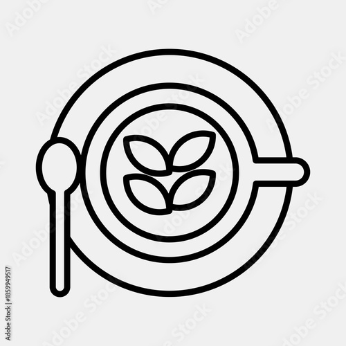 Icon latte. Coffee shop elements. Icon in line style.