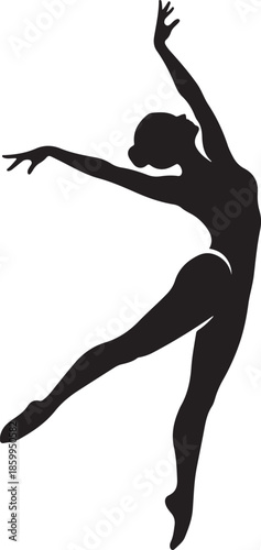Dancing human silhouette, smooth curves, modern vector