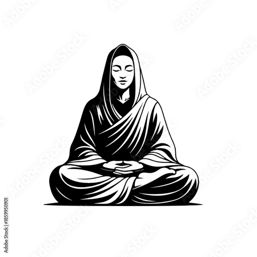 Person meditating in lotus pose, Zen