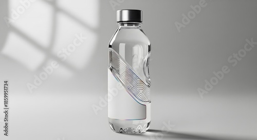 Minimal Clear Plastic Water Bottle Mockup Modern Packaging Design