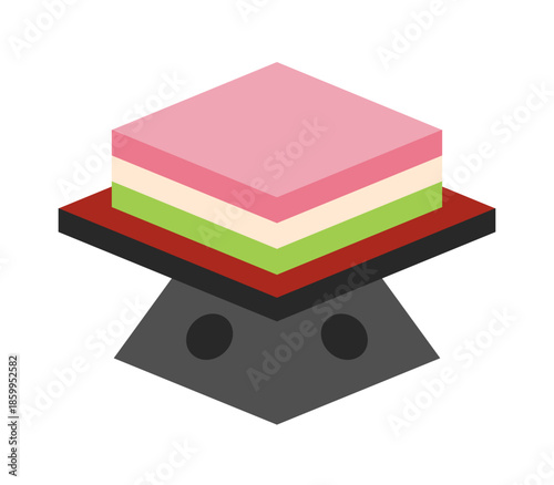 ひな祭りのひし餅イラスト　シンプルなフラットデザイン