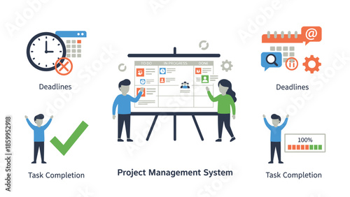 Project Management System Visual Representation of Deadlines and Task Completion.