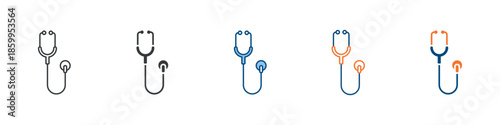 Stethoscope Icon Set Multiple Style Collection 