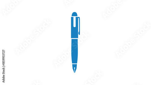 Blue Ballpoint Pen Closeup View.