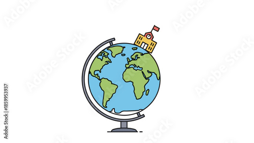 Globe with House on Top.