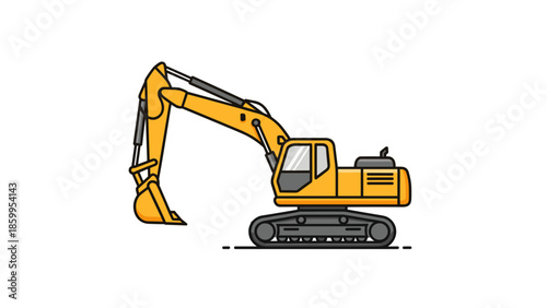 Yellow Excavator Machine Heavy Equipment 1.