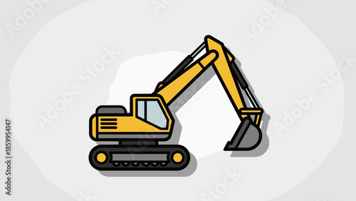 Yellow Excavator Machine Heavy Equipment 2.