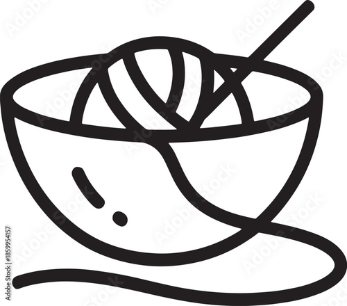 Bowl of ramen noodle soup with chopsticks vector icon asian cuisine food illustration symbol