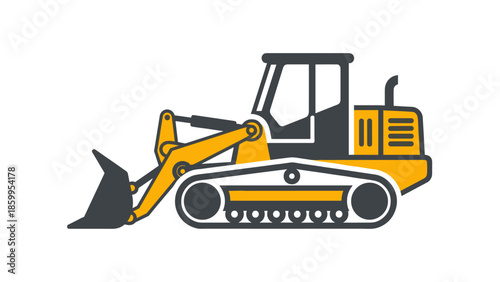 Yellow Excavator Machine Heavy Equipment.
