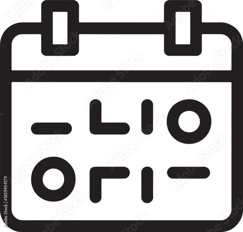 Calendar vector icon showing appointment schedule with various symbols for time organization