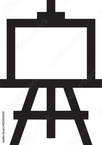 Classic wooden artist easel with square frame for creative painting workshop and gallery vector