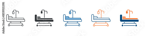 Hospital Bed Icon Set Multiple Style Collection 