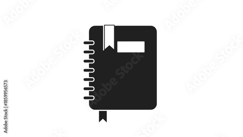 Black Spiral Bound Notebook with Bookmark.