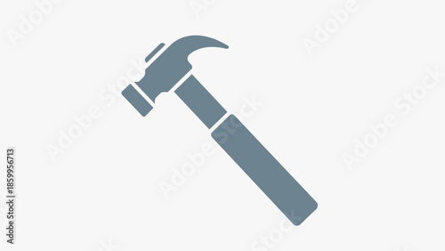 Gray Claw Hammer Icon Illustration.