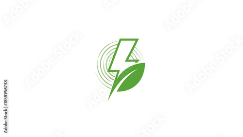 Green Lightning Bolt with Leaf Logo.