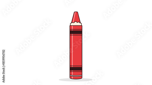 Red Crayon Standing Upright.