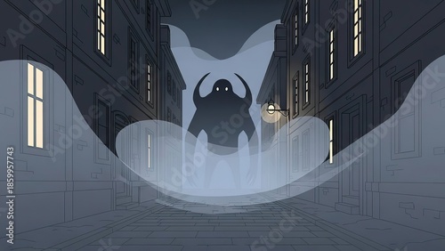 Mysterious Figure in Dark Industrial Setting.