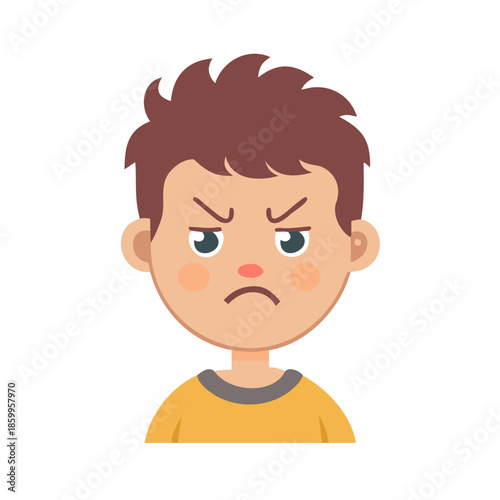 cartoon annoyed boy