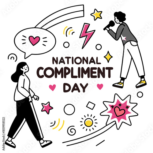 NATIONAL COMPLIMENT DAY vector illustration isolated 