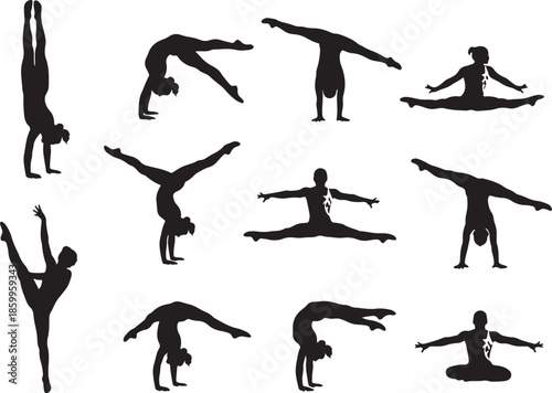 Yoga Silhouettes Icon Set