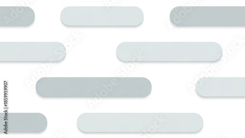 Abstract background with rounded rectangles in shades of gray and white, creating a modern and clean geometric pattern with soft shadows