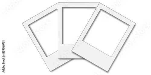 Minimalist single blank instant film photo frame for simple photography presentations