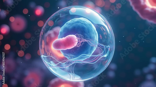 Cell Bacteria Microorganism Nucleus Science Biology Medical Microscopic Research Pathogen Division, Cytoplasm, Organelle, DNA, Genetic Structure