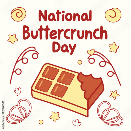 NATIONAL BUTTERCRUNCH DAY vector illustration isolated on white background