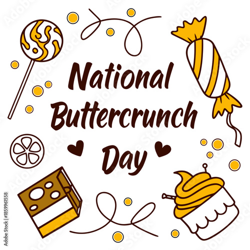 NATIONAL BUTTERCRUNCH DAY vector illustration isolated 