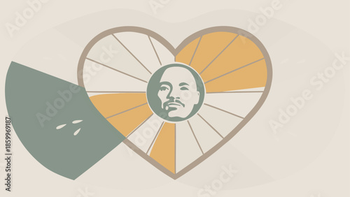 Abstract Heart Illustration with Minimalist Style and Melancholic Mood