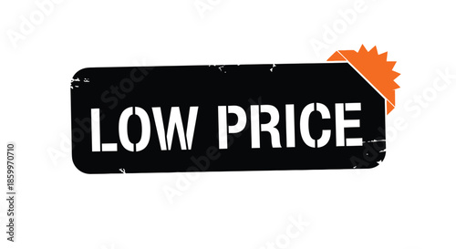 Low Price Sticker with Orange Splash on Black Background