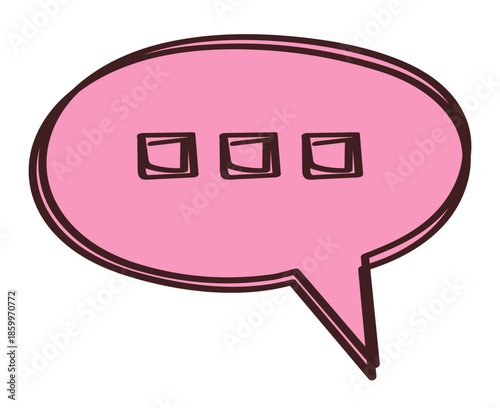 Cutout Doodle Sticker Pink Hand Drawn Icon Cartoon Symbols Emotion Creative Isolated Ornament Decorative Element 