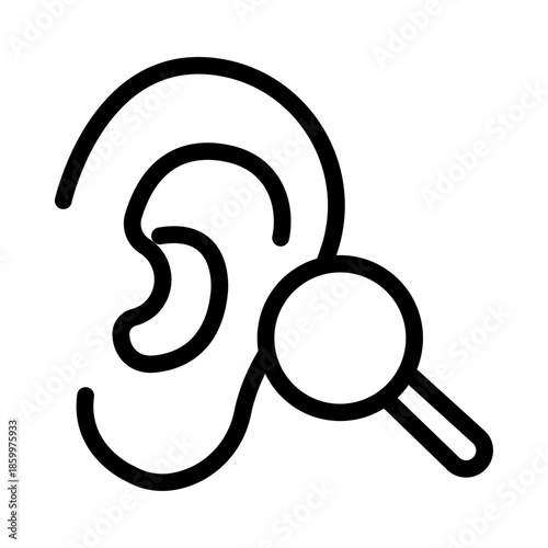 Ear Examination Line Icon of Audiology Services Icon Set
