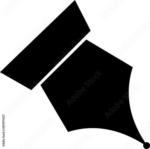 Pen nib icon Fountain pen nib icon illustration pen tool logo silhouette vector, pen tool icon logo vector design, fountain pen tool logo vector, black writing pen tool logo vector silhouette, Pen nib