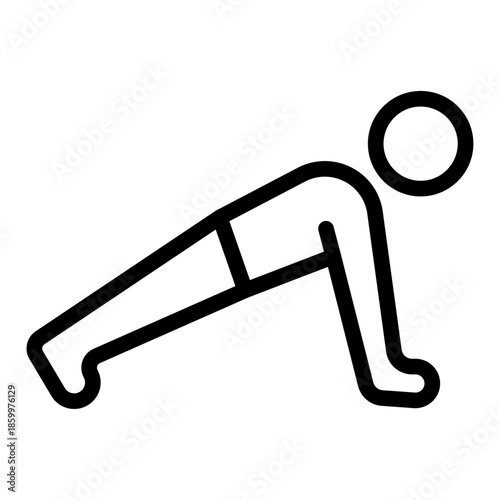 Bodyweight Training Line Icon of Physical Therapy Exercises Icon Set