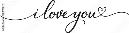 Beautiful handwritten I Love You with a delicate heart