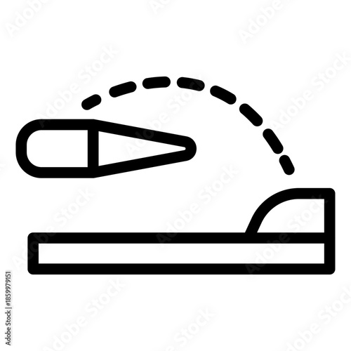 Bullet Trajectory Line Icon of Ballistics Icon Set