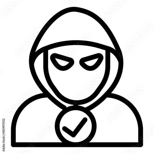 Fraudster Identification Line Icon of Fraud Investigation Icon Set