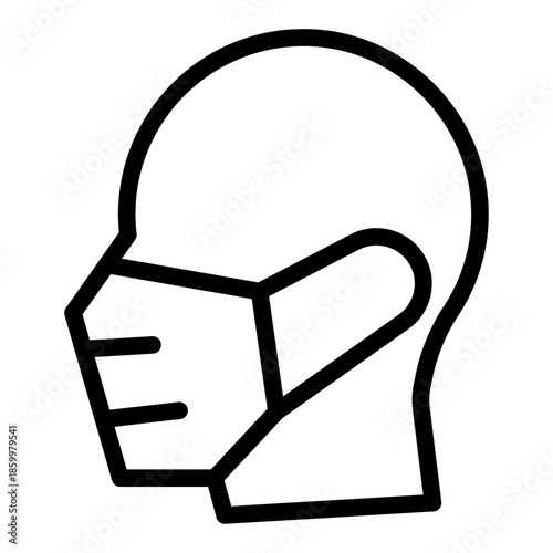 Mask Protection Line Icon of Epidemic Response Icon Set