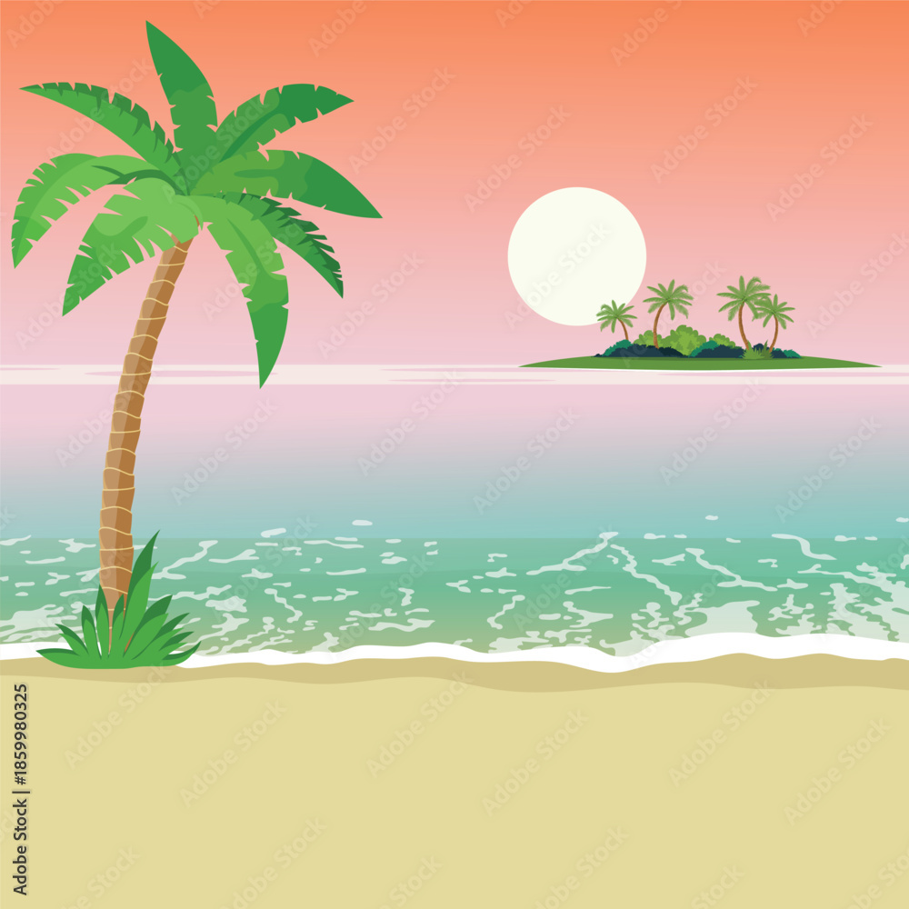 Obraz premium jamaica beach with son vector