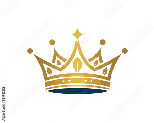 Flat Gold Crown Logo Vector – Royal Branding Symbol