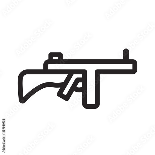 Illegal Firearms Line Icon of Organized Crime Icon Set