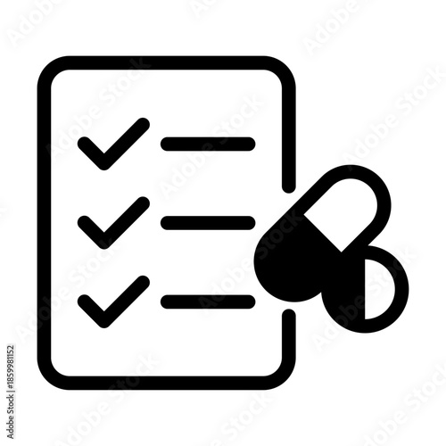 Safety Checklist Line Icon of Drug Regulation Icon Set